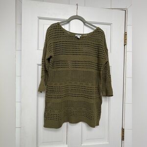 Old Navy Khaki Open-Knit Sweater